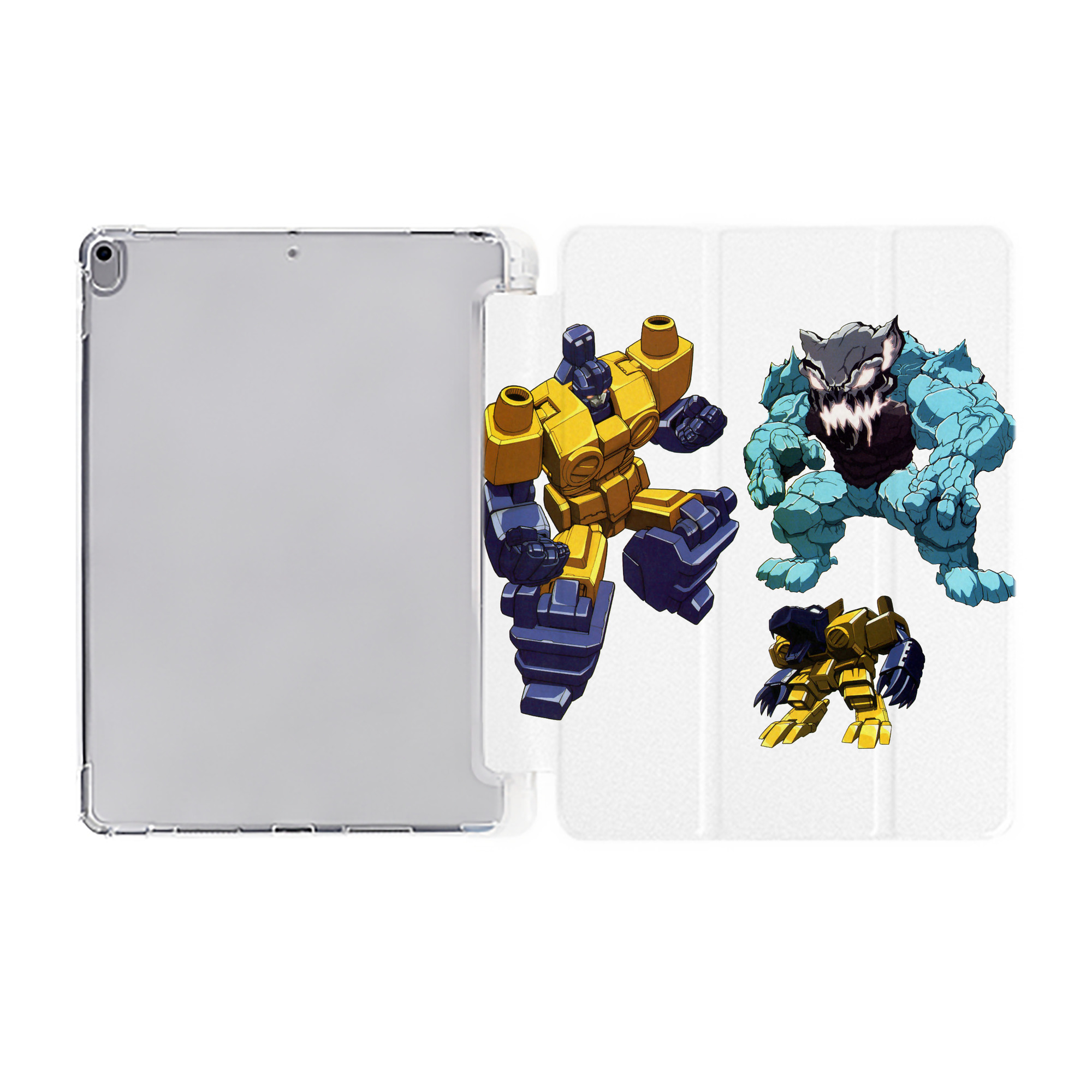 （画像用）  IPad ケース ペン収納付き 三つ折りスタンド PUレザー×シリコン 対応機種9.5/10.5/10.9インチ